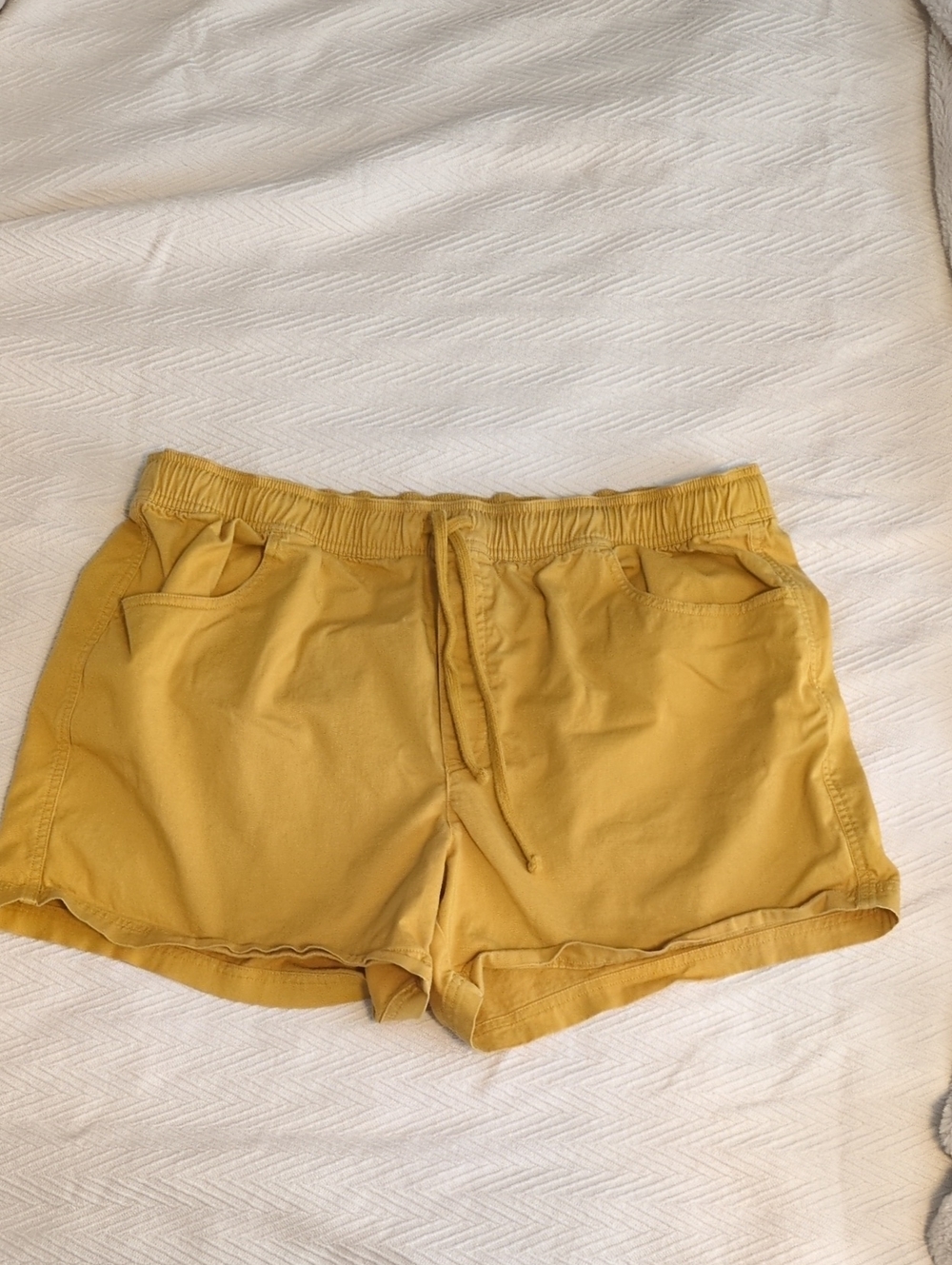 Eddie Bauer Mustard Yellow Drawstring Cotton Shorts